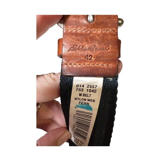 Eddie Bauer Belt Mens 42 Green Fern Nylon Web Grommet Outdoor Made USA New Tags - Picture 4 of 5